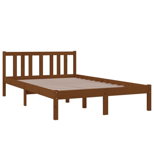 vidaXL Cadre de lit sans matelas marron miel bois massif 120x200 cm