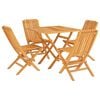 vidaXL Ensemble &agrave; manger de jardin 5 pcs Bois de teck massif