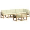 vidaXL Ensemble de canap&eacute;s d'ext&eacute;rieur 8 pc Blanc et cr&egrave;me Polyester