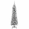 vidaXL Sapin de No&euml;l artificiel Blanc 210 cm PVC, m&eacute;tal et plastique