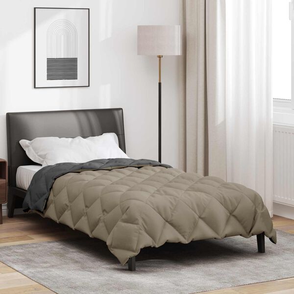 vidaXL Duvet d'hiver Gris clair et anthracite 220 x 135 cm Microfibre