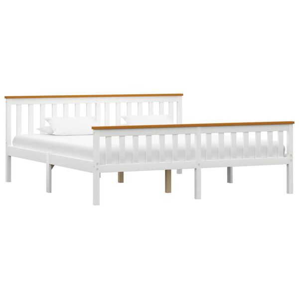 vidaXL Cadre de lit sans matelas blanc bois massif de pin 180x200 cm