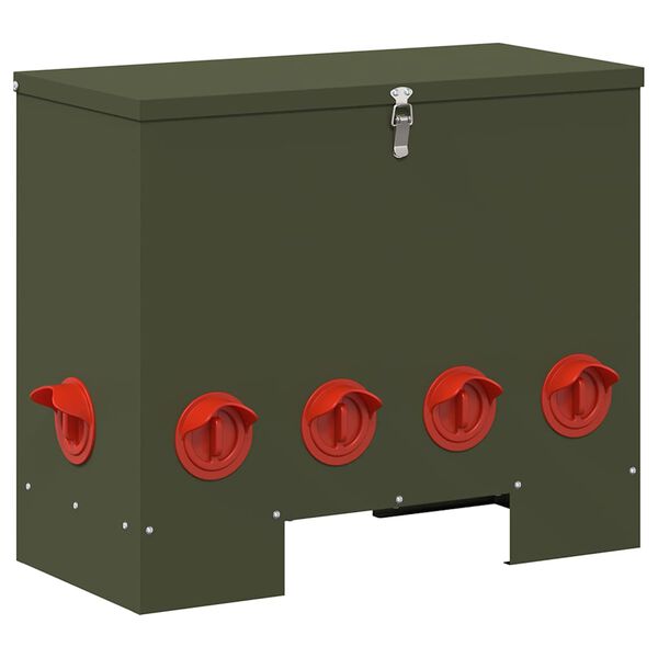 vidaXL Mangeoire pour poules Vert olive 60,5 x 29 x 51 cm