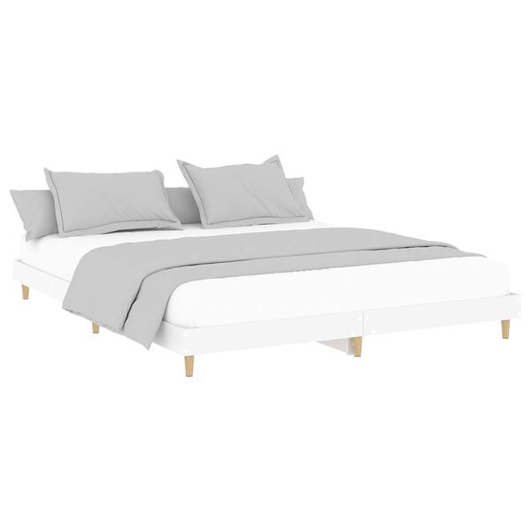 vidaXL Cadre de lit sans matelas blanc 120x200 cm bois ingénierie