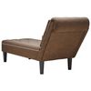 vidaXL Fauteuil long avec coussin et accoudoir droit marron similicuir