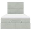 vidaXL Cadre de lit ottoman avec matelas gris clair 120x190 cm velours