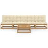 vidaXL Salon de jardin 5 pcs avec coussins Bois de pin massif