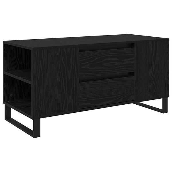 vidaXL Table basse Ch&ecirc;ne noir 102 x 44,5 x 50 cm Bois d'ing&eacute;nierie