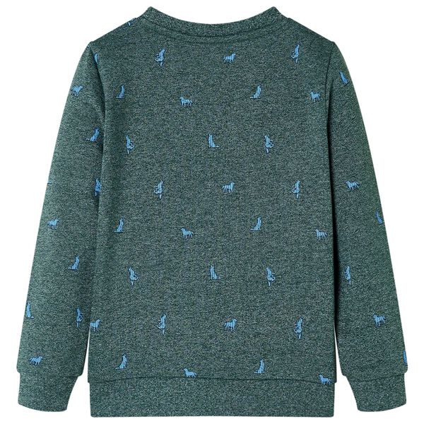 Sweatshirt pour enfants vert fonc&eacute; m&eacute;lange 140
