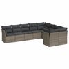vidaXL Salon de jardin 9 pcs avec coussins gris r&eacute;sine tress&eacute;e