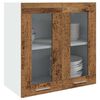 vidaXL Armoire murale de cuisine "Lyon" avec porte vitrée Bois ancien 60 x 31 x 60 cm