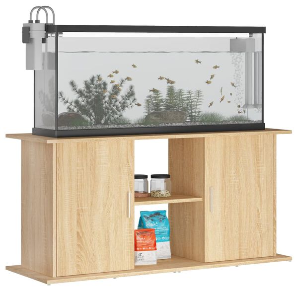 vidaXL Support d'aquarium Ch&ecirc;ne Sonoma 121x41x58 cm Bois d'ing&eacute;nierie