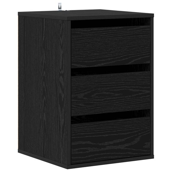 vidaXL Armoire &agrave; tiroirs Ch&ecirc;ne noir 41 x 40 x 58 cm Bois d'ing&eacute;nierie