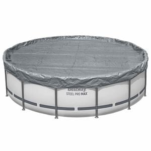 Bestway Couverture de piscine &Oslash;4,57 m Rond Polyester Gris