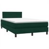 vidaXL Sommier &agrave; lattes de lit et matelas et LED vert fonc&eacute; 120x220cm velours