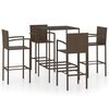 vidaXL Ensemble de bar de jardin 5 pcs R&eacute;sine tress&eacute;e Marron