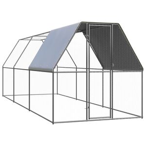 vidaXL Poulailler d'ext&eacute;rieur 2x6x2 m Acier galvanis&eacute;