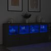 vidaXL Buffet avec lumi&egrave;res LED noir 163x37x67 cm