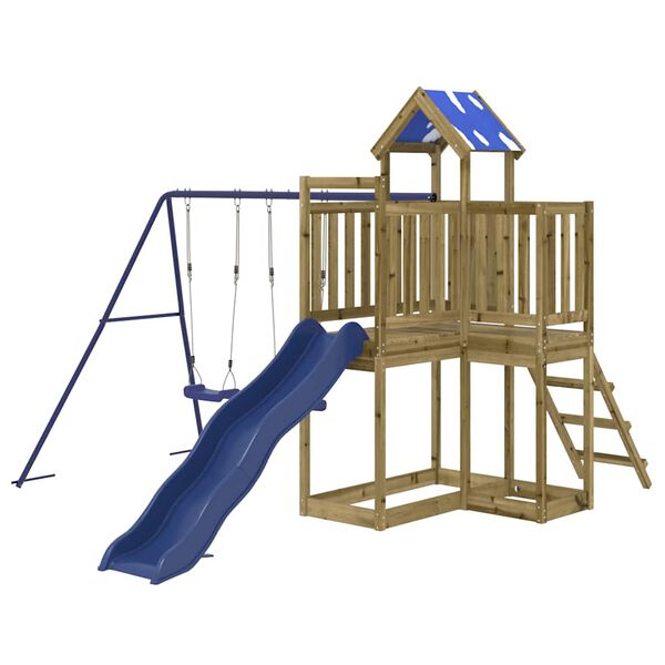 vidaXL Aire de jeux d'ext&eacute;rieur bois de pin impr&eacute;gn&eacute;