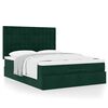 vidaXL Cadre de lit ottoman avec matelas vert fonc&eacute; 140x200 cm velours