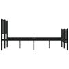 vidaXL Cadre de lit m&eacute;tal sans matelas avec pied de lit noir 140x190cm