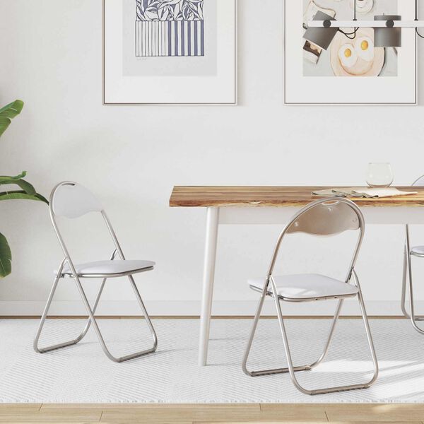 vidaXL Chaise pliante 2 pcs Blanc et Gris 48 x 43,5 x 81 cm