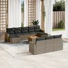 vidaXL Salon de jardin 11 pcs avec coussins gris r&eacute;sine tress&eacute;e