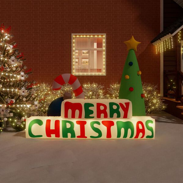 vidaXL Décoration gonflable Merry Christmas avec LED 197 cm