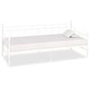 vidaXL Cadre de lit de jour sans matelas blanc m&eacute;tal 90x200 cm