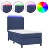vidaXL Sommier &agrave; lattes de lit matelas et LED Bleu 90x200 cm Tissu