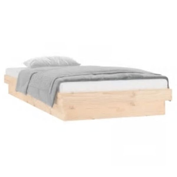 vidaXL Cadre de lit &agrave; LED sans matelas 100x200 cm bois massif