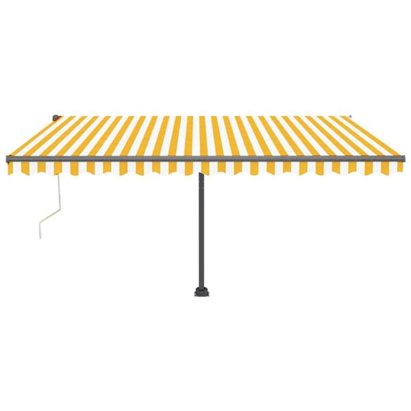 vidaXL Auvent automatique sur pied 450x300 cm Jaune/Blanc