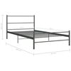 vidaXL Cadre de lit sans matelas gris m&eacute;tal 90x200 cm