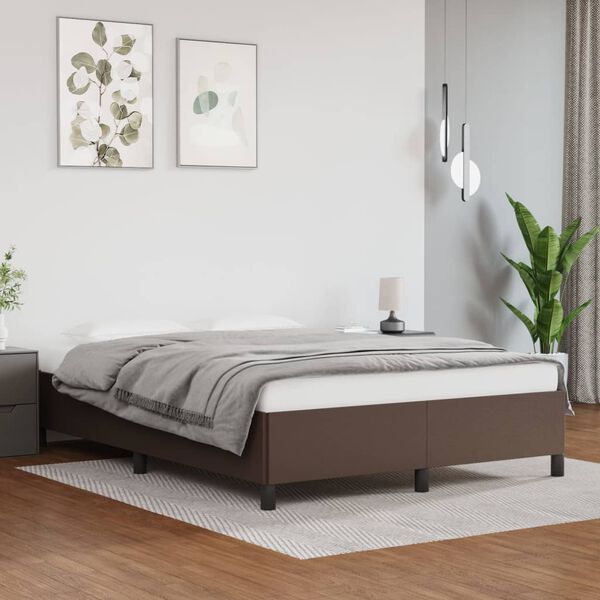 vidaXL Cadre de lit sans matelas marron 140x200 cm similicuir