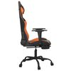 vidaXL Chaise de jeu avec repose-pied Noir et orange Similicuir