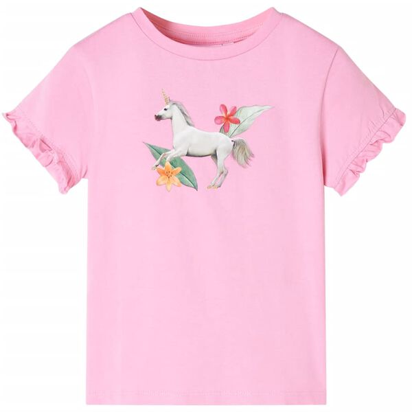 T-shirt enfants &agrave; manches courtes rose vif 104
