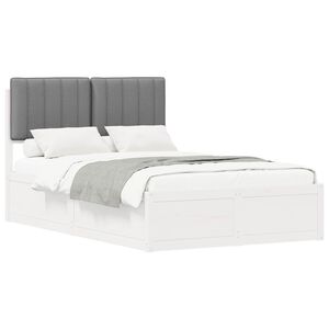 vidaXL Cadre de lit avec t&ecirc;te de lit rembourr&eacute;e Gris clair