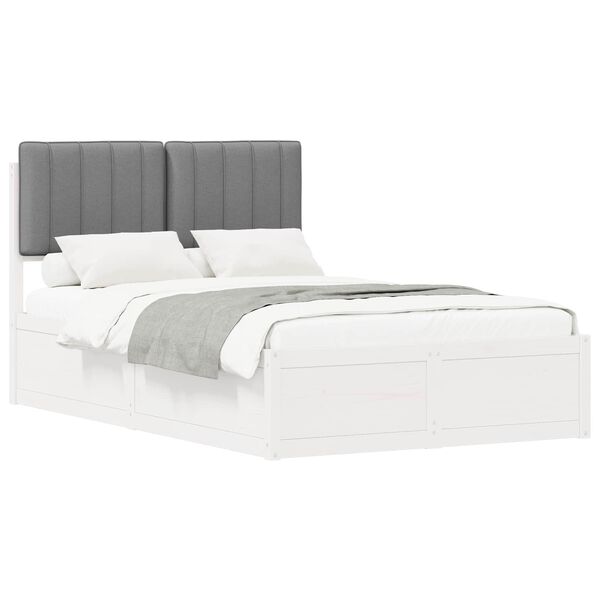 vidaXL Cadre de lit avec t&ecirc;te de lit rembourr&eacute;e Gris clair