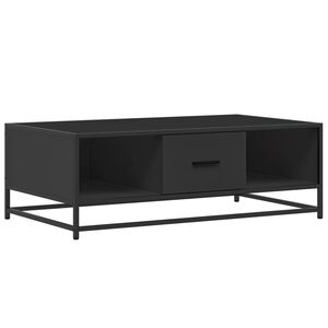 vidaXL Table basse noir 100x57x35 cm bois d'ing&eacute;nierie et m&eacute;tal