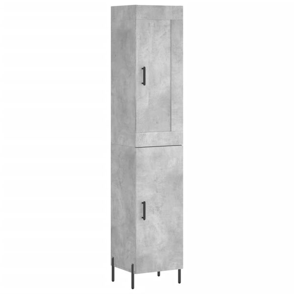 vidaXL Buffet haut Gris b&eacute;ton 34,5x34x180 cm Bois d'ing&eacute;nierie