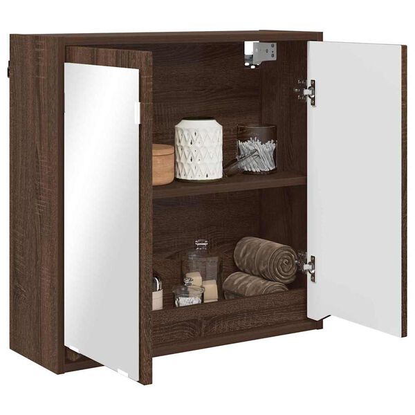 vidaXL Armoire Miroir de Salle de Bain Ch&ecirc;ne brun 60 x 20 x 60 cm