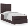 vidaXL Cadre de lit ottoman avec matelas marron fonc&eacute; 90x190 cm tissu