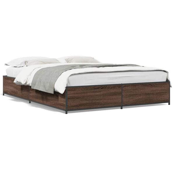 vidaXL Cadre de lit sans matelas chêne marron 140x200 cm