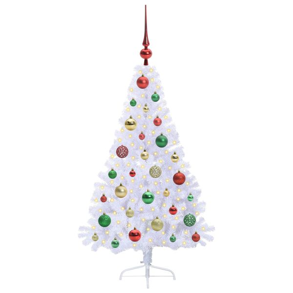 vidaXL Sapin de Noël artificiel avec 150 LED Blanc 120 cm PVC et Acier