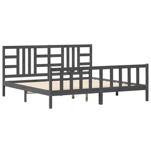vidaXL Cadre de lit sans matelas gris 200x200 cm bois massif de pin