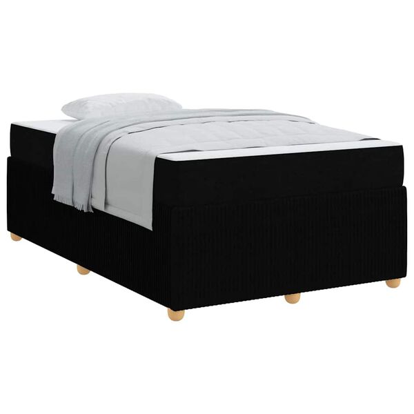 vidaXL Cadre de lit avec matelas Noir 120 x 190 cm tissu