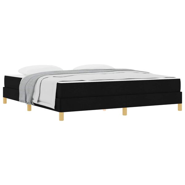 vidaXL Lit &agrave; ressorts avec matelas Noir 180 x 200 cm tissu