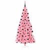 vidaXL Sapin de No&euml;l avec 300 LED avec support Rose 210 cm PVC