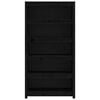 vidaXL Biblioth&egrave;que Noir 80x35x154 cm Bois de pin massif