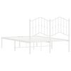 vidaXL Cadre de lit métal sans matelas et tête de lit blanc 120x200 cm